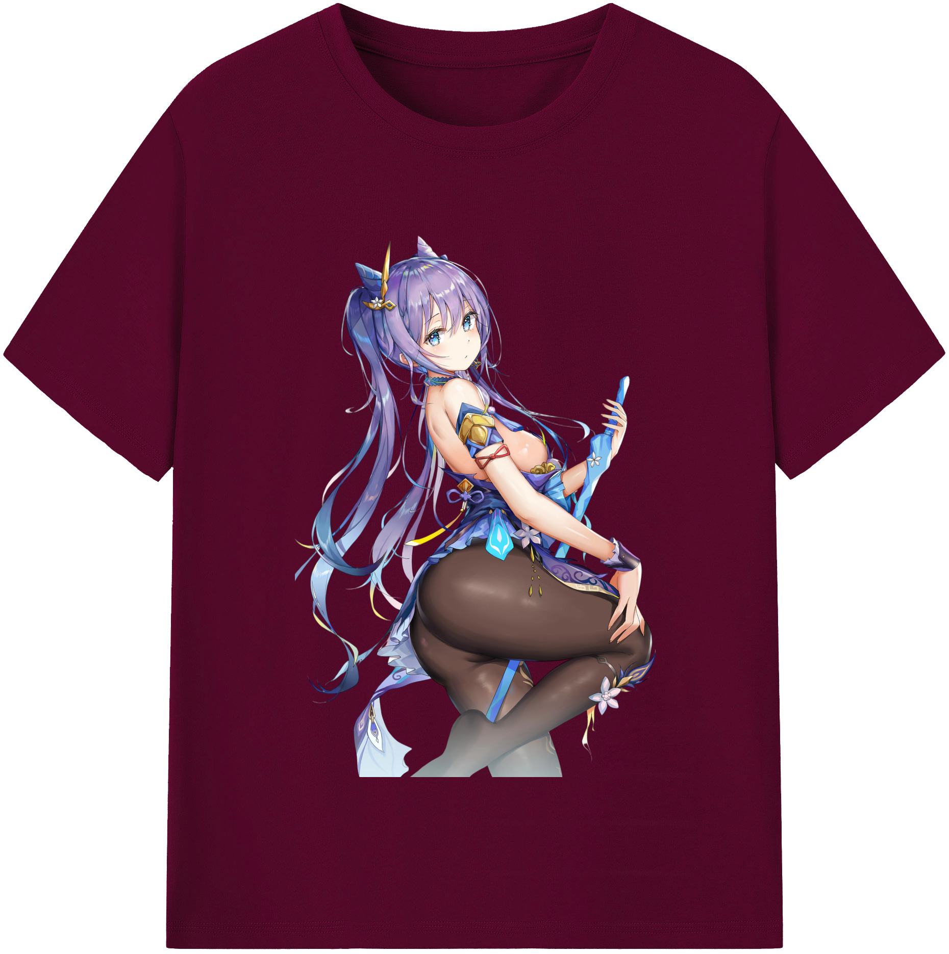 げんし神 刻晴 こくせい genshin Kokusei レディースカジュアルプリントTシャツ（綿100％）